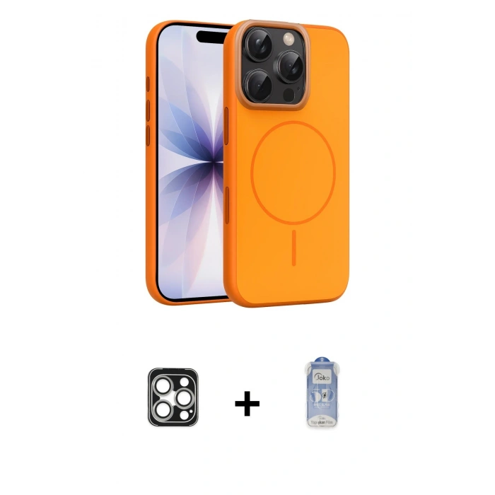 MARSİLYAN™- iPhone 16 Pro Max Kılıf Atlas Asil Prime - Siyah Joko Magic 5D Cam + PVD Metal Kamera Lens - GS