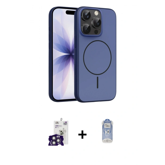 MARSİLYAN™- iPhone 16 Pro Max Kılıf Atlas Asil Prime - Siyah Joko Magic 5D Cam + Bilvis Titan Kamera Lens - TMGI