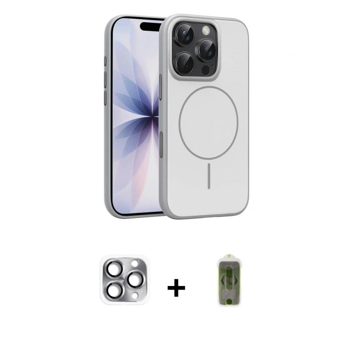 MARSİLYAN™- iPhone 16 Pro Max Kılıf Atlas Asil Prime - Siyah Joko Magic 5D Hayalet Cam + Pers Alüminyum Kamera Lens - GI