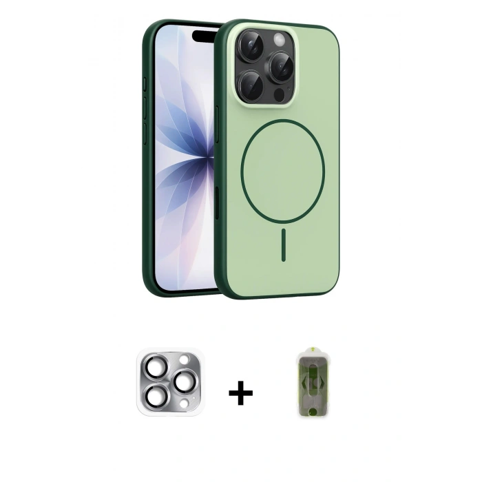 MARSİLYAN™- iPhone 16 Pro Max Kılıf Atlas Asil Prime - Siyah Joko Magic 5D Hayalet Cam + Pers Alüminyum Kamera Lens - GI