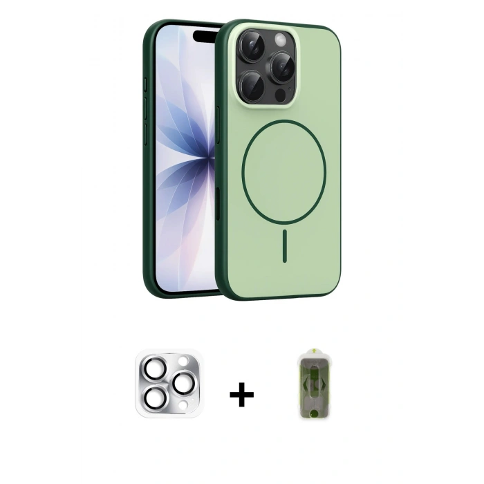MARSİLYAN™- iPhone 16 Pro Max Kılıf Atlas Asil Prime - Siyah Joko Magic 5D Hayalet Cam + Pers Alüminyum Kamera Lens - GS