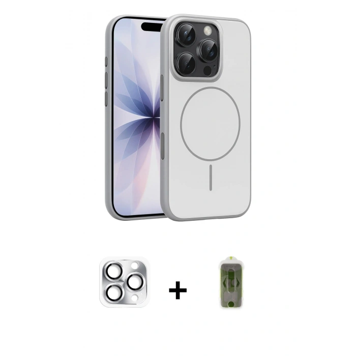 MARSİLYAN™- iPhone 16 Pro Max Kılıf Atlas Asil Prime - Siyah Joko Magic 5D Hayalet Cam + Pers Alüminyum Kamera Lens - GS