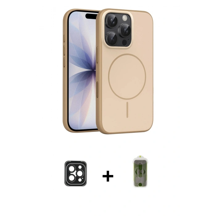 MARSİLYAN™- iPhone 16 Pro Max Kılıf Atlas Asil Prime - Siyah Joko Magic 5D Hayalet Cam + PVD Metal Kamera Lens - SH
