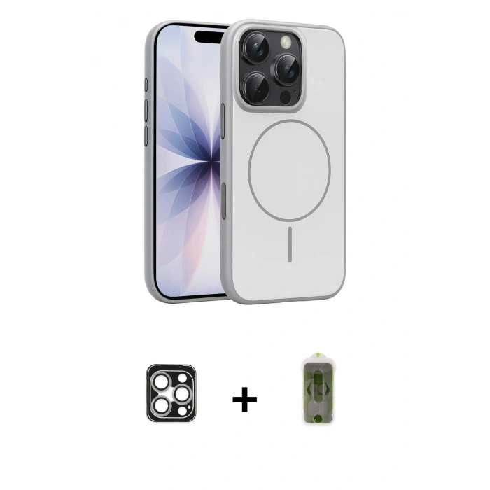 MARSİLYAN™- iPhone 16 Pro Max Kılıf Atlas Asil Prime - Siyah Joko Magic 5D Hayalet Cam + PVD Metal Kamera Lens - GS