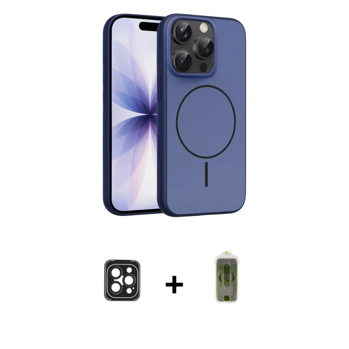MARSİLYAN™- iPhone 16 Pro Max Kılıf Atlas Asil Prime - Siyah Joko Magic 5D Hayalet Cam + PVD Metal Kamera Lens - SH