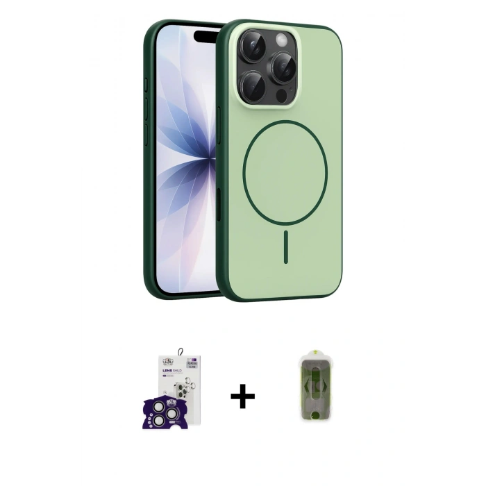 MARSİLYAN™- iPhone 16 Pro Max Kılıf Atlas Asil Prime - Siyah Joko Magic 5D Hayalet Cam + Bilvis Titan Kamera Lens - TMGI