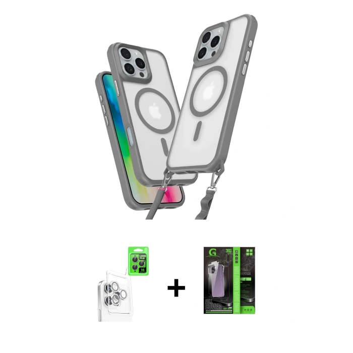 MARSİLYAN™- iPhone 16 Pro Max Kılıf Atlas Doku Koleksiyonu - Şeffaf 360 Full Body Arka Koruyucu + Raze Metal Kamera Lens - BZ