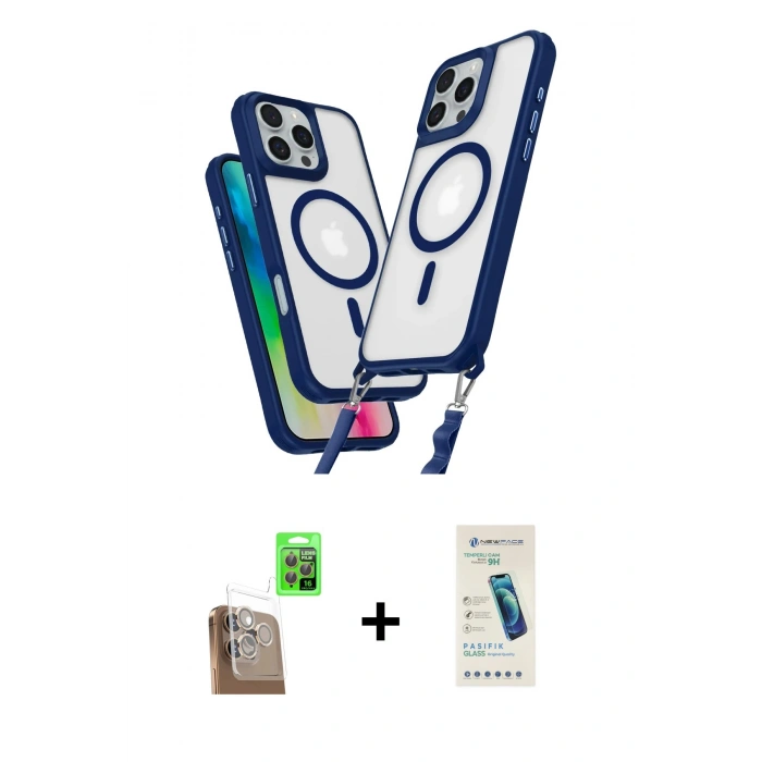 MARSİLYAN™- iPhone 16 Pro Max Kılıf Atlas Doku Koleksiyonu - Şeffaf Pasifik Cam Ekran Koruyucu + Raze Metal Kamera Lens - CLTM