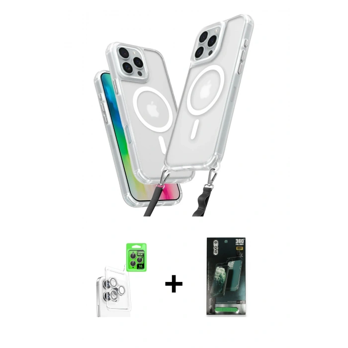 MARSİLYAN™- iPhone 16 Pro Max Kılıf Atlas Doku Koleksiyonu - Siyah 360 Mat Full Body Arka Koruyucu + Raze Metal Kamera Lens - BZ