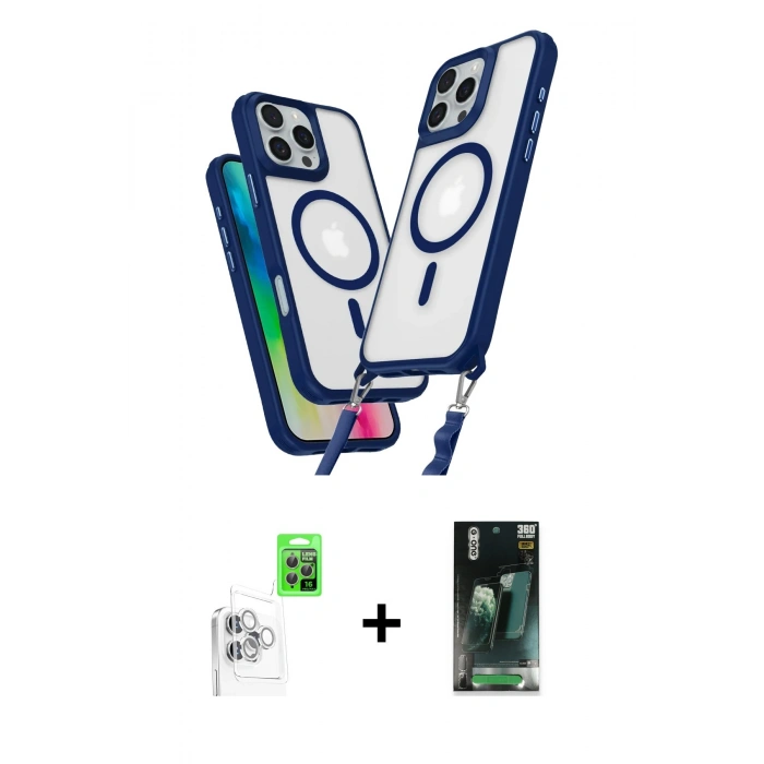 MARSİLYAN™- iPhone 16 Pro Max Kılıf Atlas Doku Koleksiyonu - Siyah 360 Mat Full Body Arka Koruyucu + Raze Metal Kamera Lens - BZ