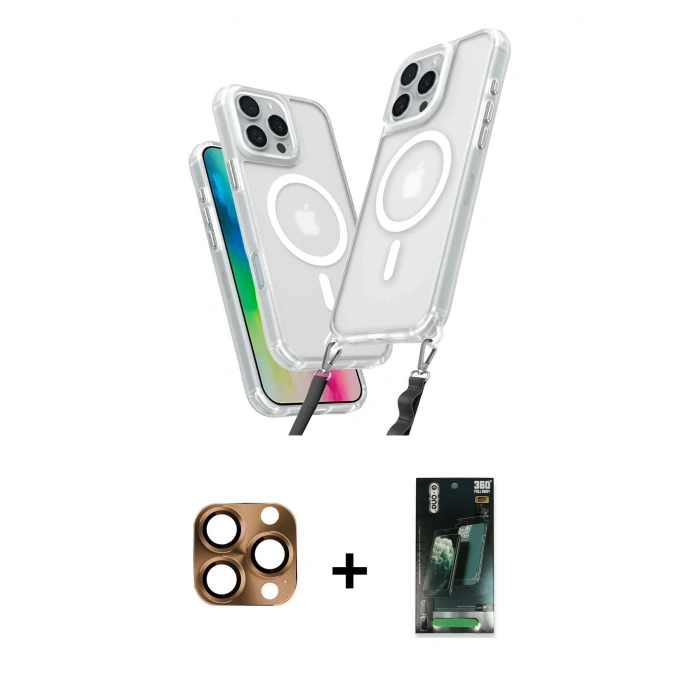MARSİLYAN™- iPhone 16 Pro Max Kılıf Atlas Doku Koleksiyonu - Siyah 360 Mat Full Body Arka Koruyucu + Pers Alüminyum Kamera Lens - CLTM