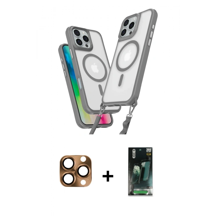 MARSİLYAN™- iPhone 16 Pro Max Kılıf Atlas Doku Koleksiyonu - Siyah 360 Mat Full Body Arka Koruyucu + Pers Alüminyum Kamera Lens - CLTM