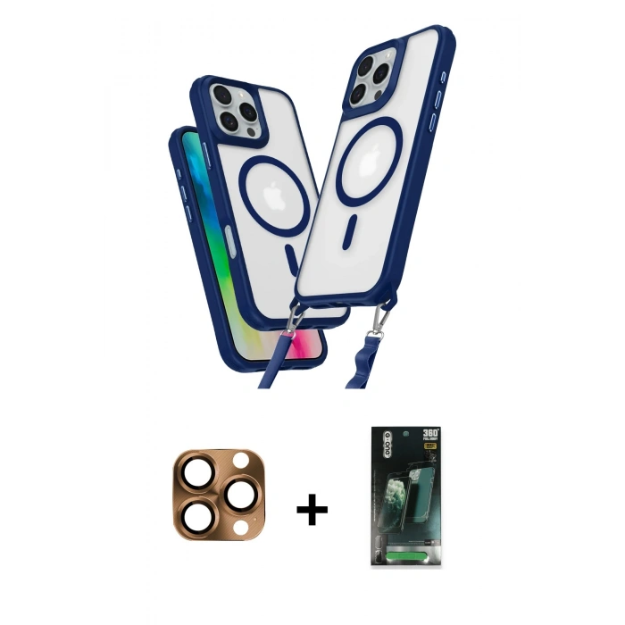 MARSİLYAN™- iPhone 16 Pro Max Kılıf Atlas Doku Koleksiyonu - Siyah 360 Mat Full Body Arka Koruyucu + Pers Alüminyum Kamera Lens - CLTM