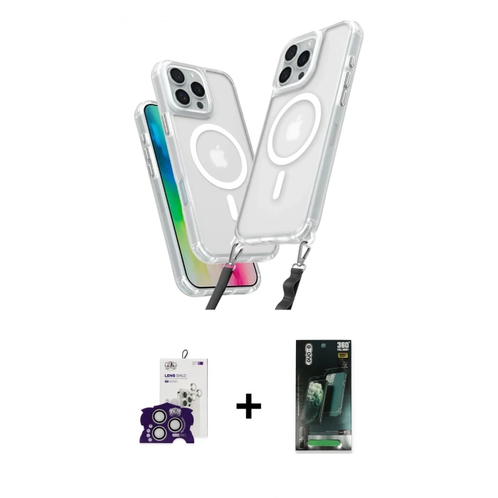 MARSİLYAN™- iPhone 16 Pro Max Kılıf Atlas Doku Koleksiyonu - Siyah 360 Mat Full Body Arka Koruyucu + Bilvis Titan Kamera Lens - GS