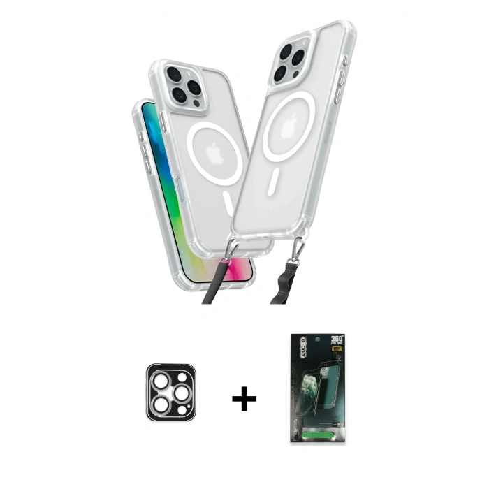MARSİLYAN™- iPhone 16 Pro Max Kılıf Atlas Doku Koleksiyonu - Siyah 360 Mat Full Body Arka Koruyucu + PVD Metal Kamera Lens - GS