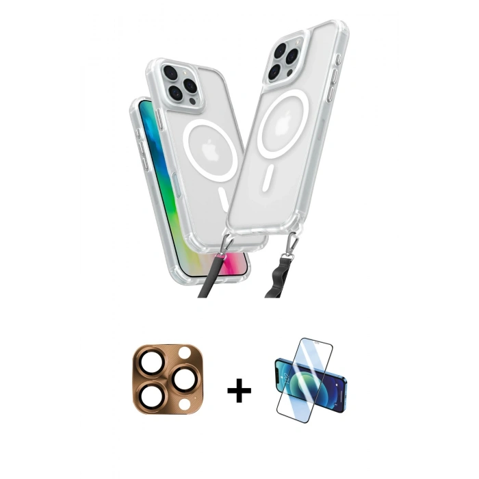 MARSİLYAN™- iPhone 16 Pro Max Kılıf Atlas Doku Koleksiyonu - Siyah 3D Antistatik Cam Ekran Koruyucu + Pers Alüminyum Kamera Lens - CLTM