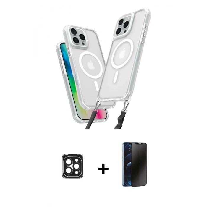 MARSİLYAN™- iPhone 16 Pro Max Kılıf Atlas Doku Koleksiyonu - Siyah 3D Antistatik Hayalet Cam Ekran Koruyucu + PVD Metal Kamera Lens - SH