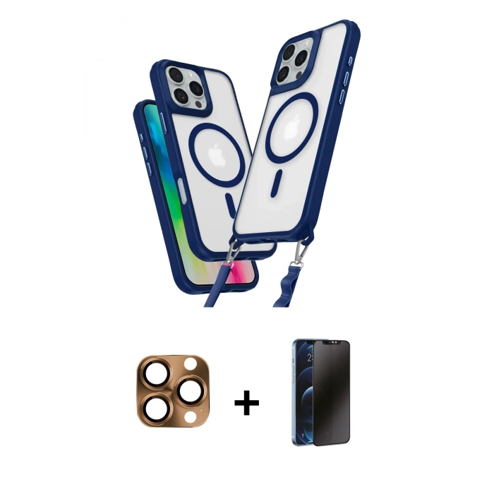 MARSİLYAN™- iPhone 16 Pro Max Kılıf Atlas Doku Koleksiyonu - Siyah 3D Antistatik Hayalet Cam Ekran Koruyucu + Pers Alüminyum Kamera Lens - CLTM
