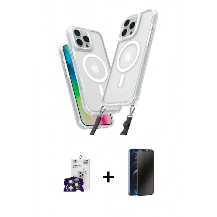 MARSİLYAN™- iPhone 16 Pro Max Kılıf Atlas Doku Koleksiyonu - Siyah 3D Antistatik Hayalet Cam Ekran Koruyucu + Bilvis Titan Kamera Lens - TMGI