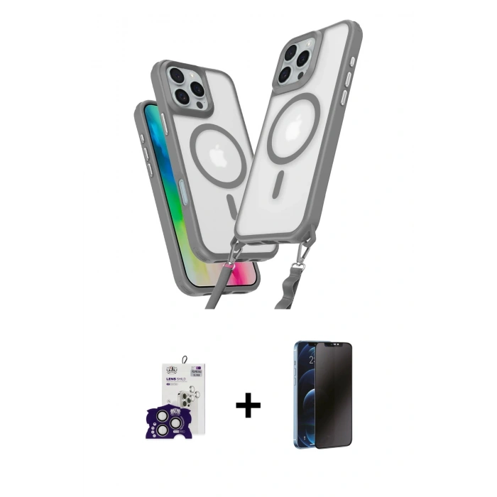 MARSİLYAN™- iPhone 16 Pro Max Kılıf Atlas Doku Koleksiyonu - Siyah 3D Antistatik Hayalet Cam Ekran Koruyucu + Bilvis Titan Kamera Lens - TMGI