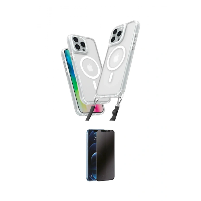 MARSİLYAN™- iPhone 16 Pro Max Kılıf Atlas Doku Koleksiyonu - Siyah 3D Antistatik Hayalet Cam Ekran Koruyucu