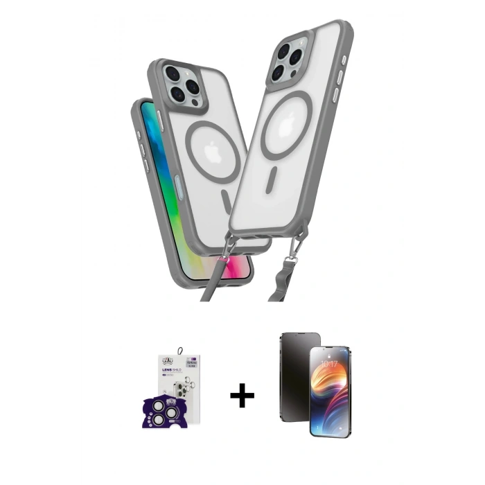 MARSİLYAN™- iPhone 16 Pro Max Kılıf Atlas Doku Koleksiyonu - Siyah 3D Antistatik Mat Seramik Nano Ekran Koruyucu + Bilvis Titan Kamera Lens - TMGI