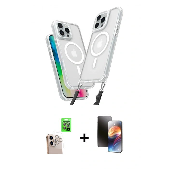 MARSİLYAN™- iPhone 16 Pro Max Kılıf Atlas Doku Koleksiyonu - Siyah 3D Antistatik Mat Seramik Nano Ekran Koruyucu + Raze Metal Kamera Lens - NLGY