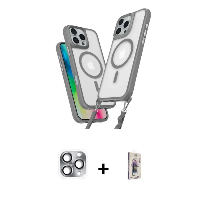 MARSİLYAN™- iPhone 16 Pro Max Kılıf Atlas Doku Koleksiyonu - Siyah Bilvis 3D Cam Ekran Koruyucu + Pers Alüminyum Kamera Lens - GI