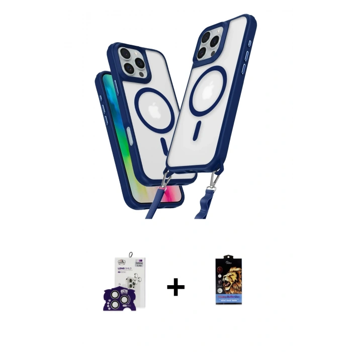 MARSİLYAN™- iPhone 16 Pro Max Kılıf Atlas Doku Koleksiyonu - Siyah Buffer Hayalet Cam Ekran Koruyucu + Bilvis Titan Kamera Lens - TMGI