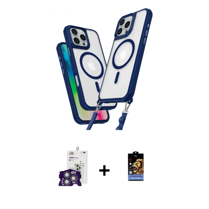 MARSİLYAN™- iPhone 16 Pro Max Kılıf Atlas Doku Koleksiyonu - Siyah Buffer Hayalet Cam Ekran Koruyucu + Bilvis Titan Kamera Lens - GS