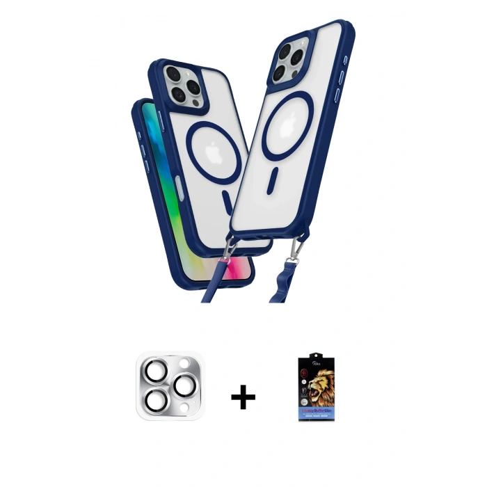 MARSİLYAN™- iPhone 16 Pro Max Kılıf Atlas Doku Koleksiyonu - Siyah Buffer Hayalet Cam Ekran Koruyucu + Pers Alüminyum Kamera Lens - GS