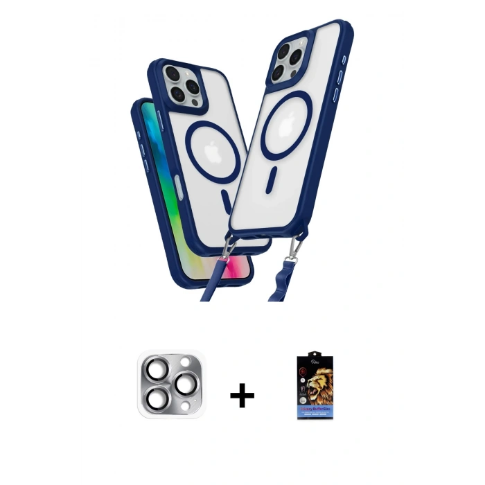 MARSİLYAN™- iPhone 16 Pro Max Kılıf Atlas Doku Koleksiyonu - Siyah Buffer Hayalet Cam Ekran Koruyucu + Pers Alüminyum Kamera Lens - GI