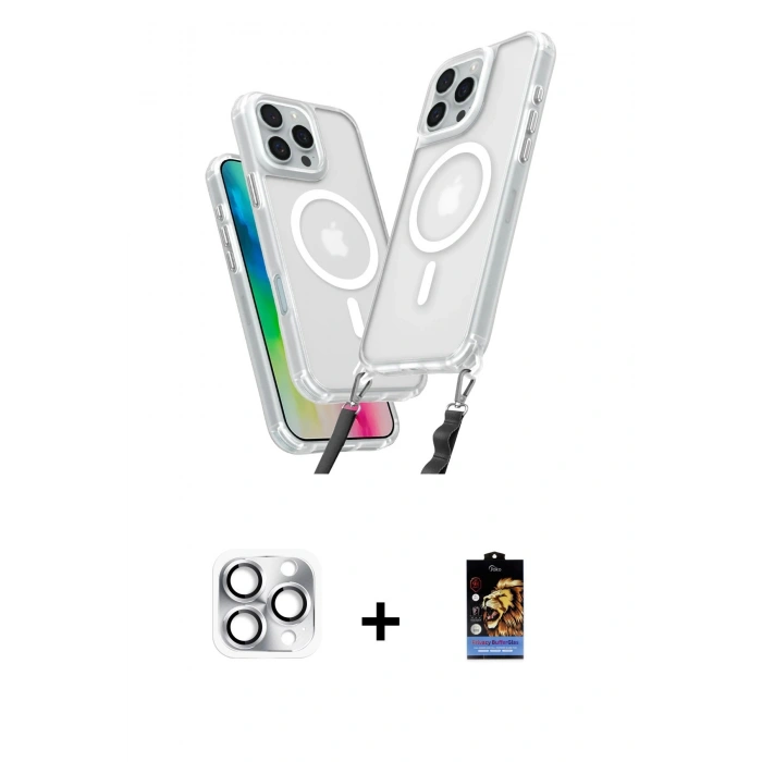 MARSİLYAN™- iPhone 16 Pro Max Kılıf Atlas Doku Koleksiyonu - Siyah Buffer Hayalet Cam Ekran Koruyucu + Pers Alüminyum Kamera Lens - GS