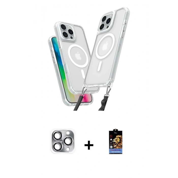 MARSİLYAN™- iPhone 16 Pro Max Kılıf Atlas Doku Koleksiyonu - Siyah Buffer Hayalet Cam Ekran Koruyucu + Pers Alüminyum Kamera Lens - GI