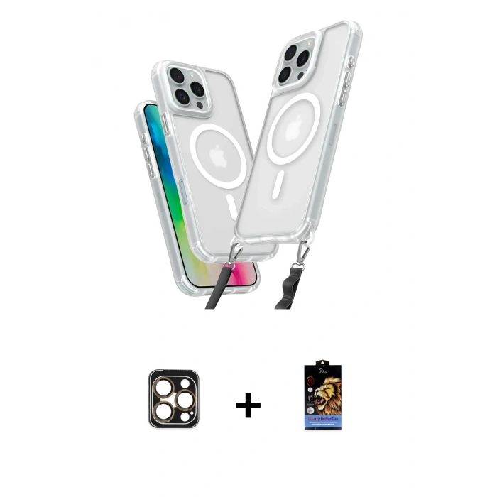 MARSİLYAN™- iPhone 16 Pro Max Kılıf Atlas Doku Koleksiyonu - Siyah Buffer Hayalet Cam Ekran Koruyucu + PVD Metal Kamera Lens - GD