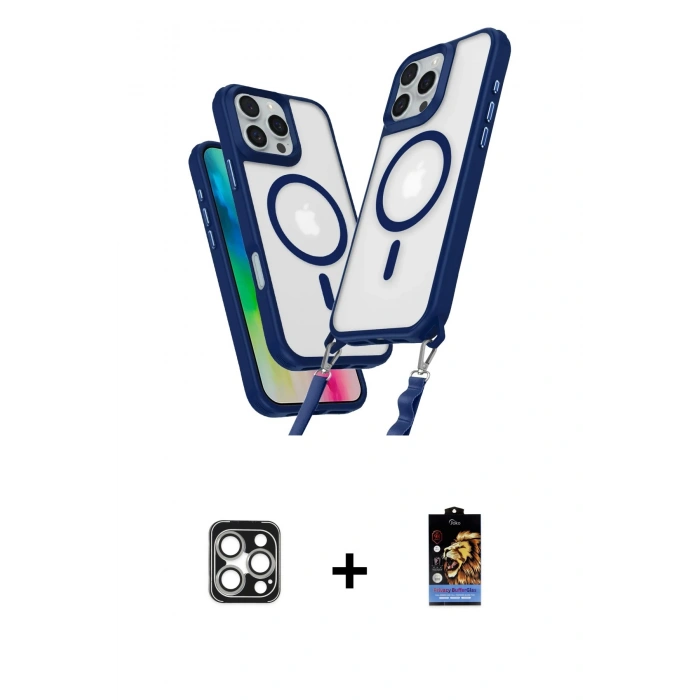 MARSİLYAN™- iPhone 16 Pro Max Kılıf Atlas Doku Koleksiyonu - Siyah Buffer Hayalet Cam Ekran Koruyucu + PVD Metal Kamera Lens - GS