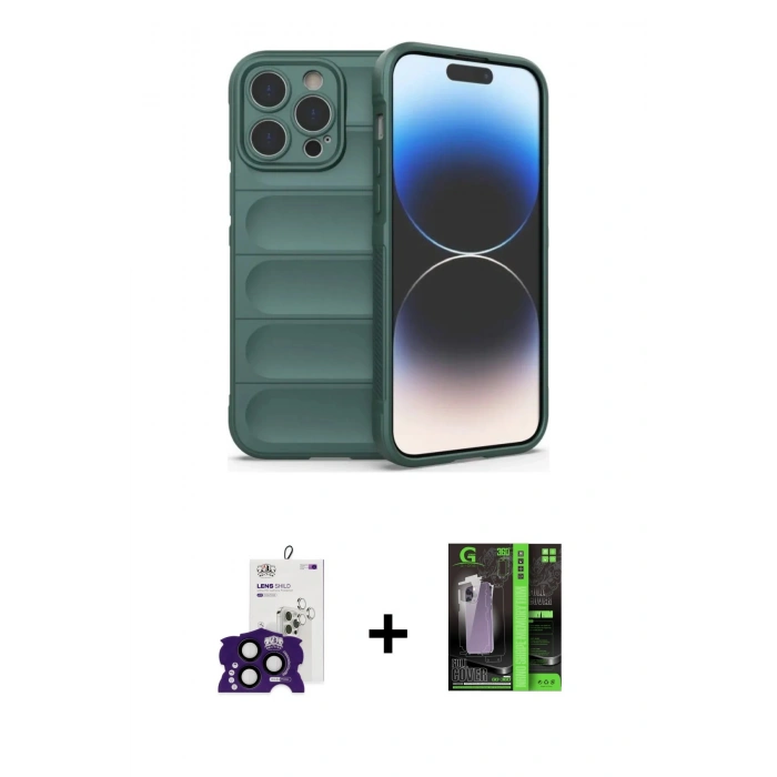 MARSİLYAN™- iPhone 16 Pro Max Kılıf Atlas Koleksiyonu - Şeffaf 360 Full Body Arka Koruyucu + Bilvis Titan Kamera Lens - SH