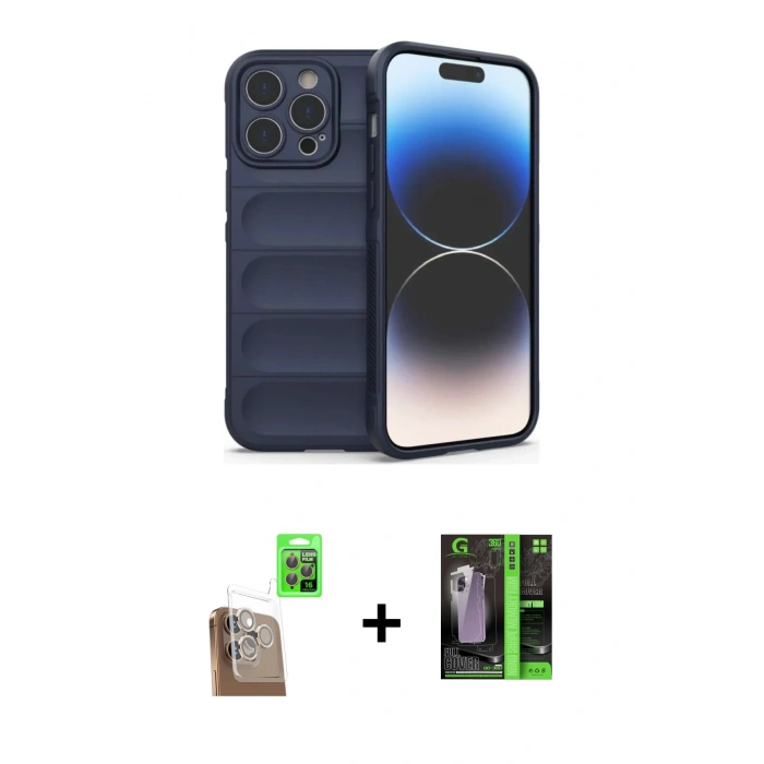 MARSİLYAN™- iPhone 16 Pro Max Kılıf Atlas Koleksiyonu - Şeffaf 360 Full Body Arka Koruyucu + Raze Metal Kamera Lens - CLTM