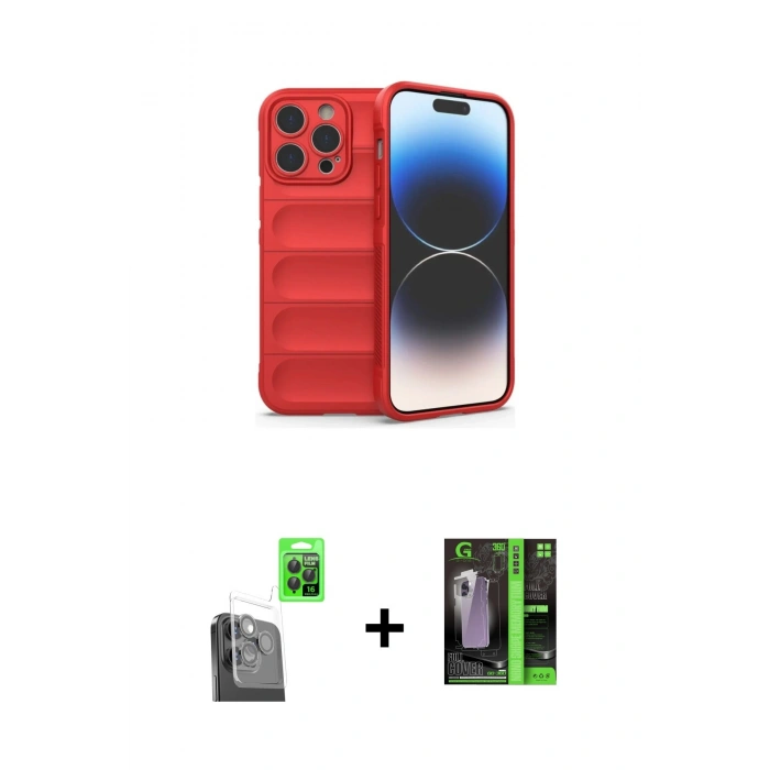 MARSİLYAN™- iPhone 16 Pro Max Kılıf Atlas Koleksiyonu - Şeffaf 360 Full Body Arka Koruyucu + Raze Metal Kamera Lens - SH