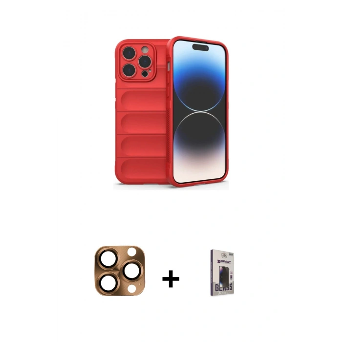 MARSİLYAN™- iPhone 16 Pro Max Kılıf Atlas Koleksiyonu - Siyah Bilvis Hayalet Cam Ekran Koruyucu + Pers Alüminyum Kamera Lens - CLTM