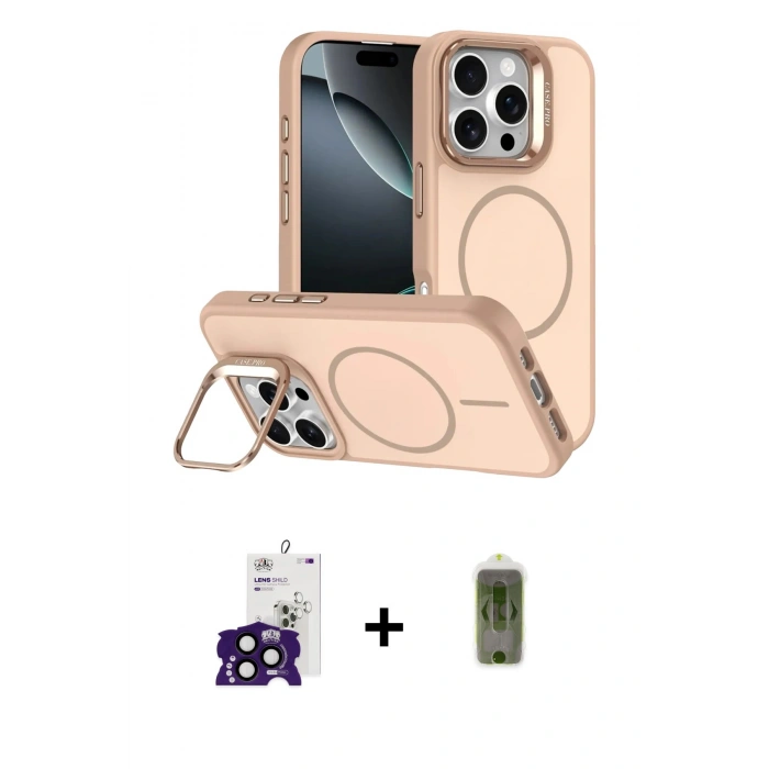 MARSİLYAN™- iPhone 16 Pro Max Kılıf Çekirdek Klasik - Siyah Joko Magic 5D Hayalet Cam + Bilvis Titan Kamera Lens - SH