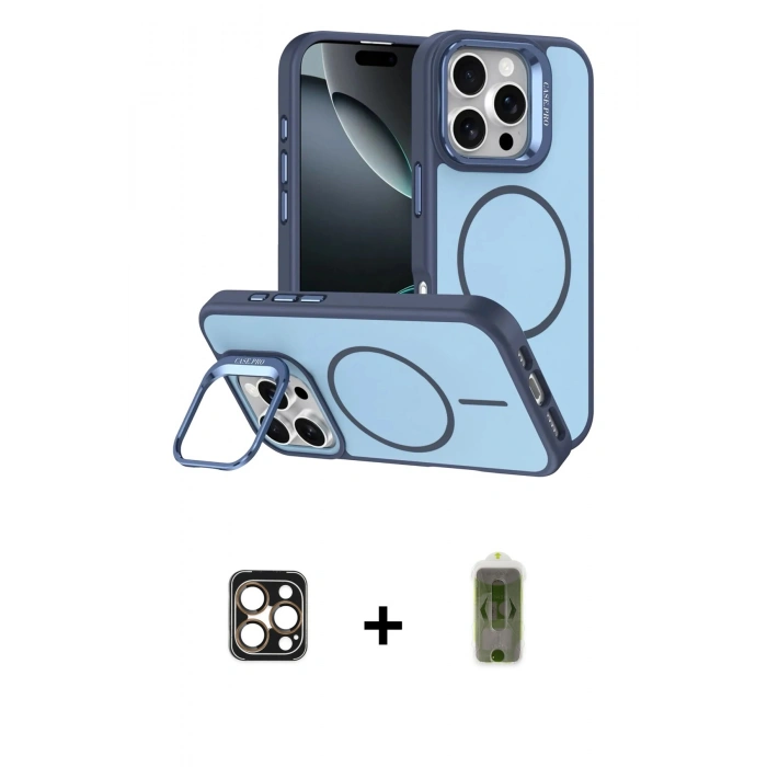 MARSİLYAN™- iPhone 16 Pro Max Kılıf Çekirdek Klasik - Siyah Joko Magic 5D Hayalet Cam + Gold PVD Metal Kamera Lens