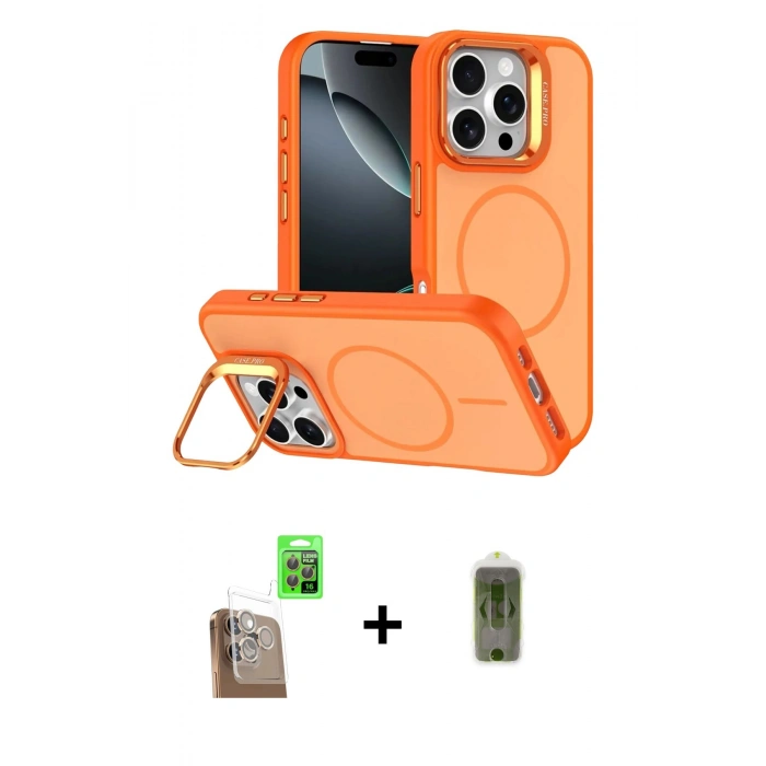 MARSİLYAN™- iPhone 16 Pro Max Kılıf Çekirdek Klasik - Siyah Joko Magic 5D Hayalet Cam + Raze Metal Kamera Lens - CLTM