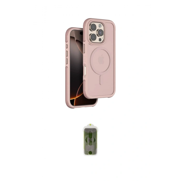 MARSİLYAN™- iPhone 16 Pro Max Kılıf Çekirdek Minimal Prime - Siyah Joko Magic 5D Hayalet Cam