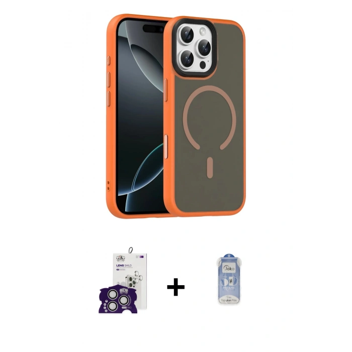 MARSİLYAN™- iPhone 16 Pro Max Kılıf Doruk Form Serisi - Siyah Joko Magic 5D Cam + Bilvis Titan Kamera Lens - GS