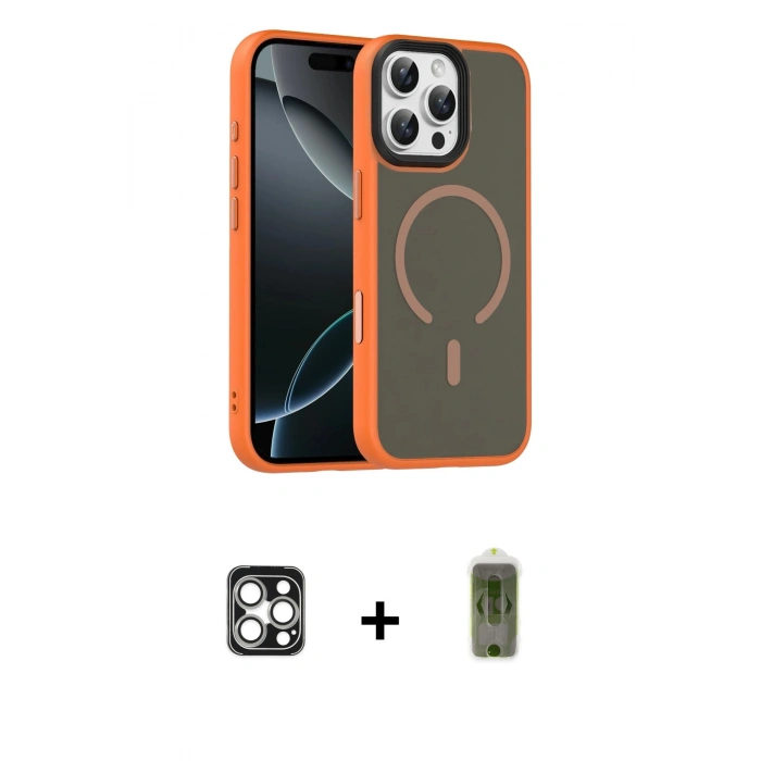 MARSİLYAN™- iPhone 16 Pro Max Kılıf Doruk Form Serisi - Siyah Joko Magic 5D Hayalet Cam + PVD Metal Kamera Lens - GS