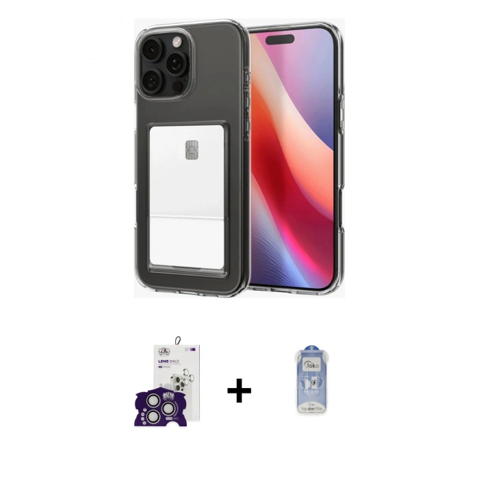 MARSİLYAN™- iPhone 16 Pro Max Kılıf Doruk Klasik Koleksiyonu - Siyah Joko Magic 5D Cam + Bilvis Titan Kamera Lens - GS