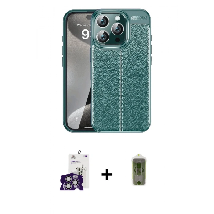 MARSİLYAN™- iPhone 16 Pro Max Kılıf Doruk Klasik Özel Seri - Siyah Joko Magic 5D Hayalet Cam + Bilvis Titan Kamera Lens - GS