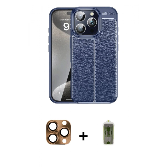 MARSİLYAN™- iPhone 16 Pro Max Kılıf Doruk Klasik Özel Seri - Siyah Joko Magic 5D Hayalet Cam + Pers Alüminyum Kamera Lens - CLTM