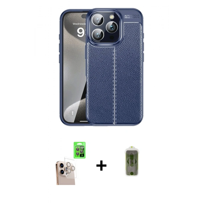 MARSİLYAN™- iPhone 16 Pro Max Kılıf Doruk Klasik Özel Seri - Siyah Joko Magic 5D Hayalet Cam + Raze Metal Kamera Lens - NLGY